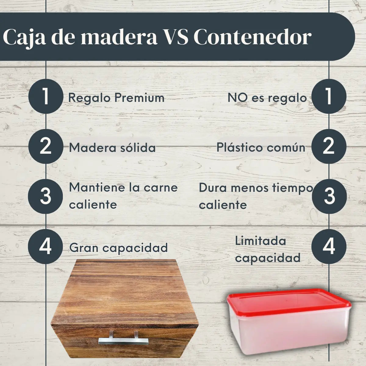 Caja Sencilla de Parota Sólida con Tabla de Picar