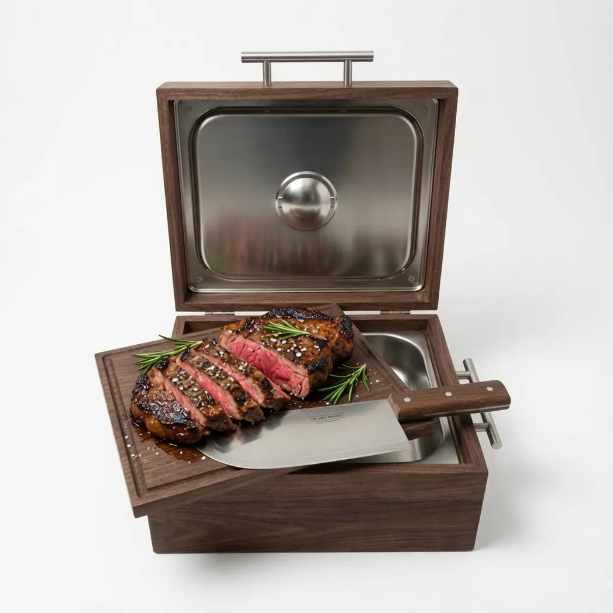 Kit Regalo Premium Caja de Nogal Sólido + Achuela | Personalizado | RKhome