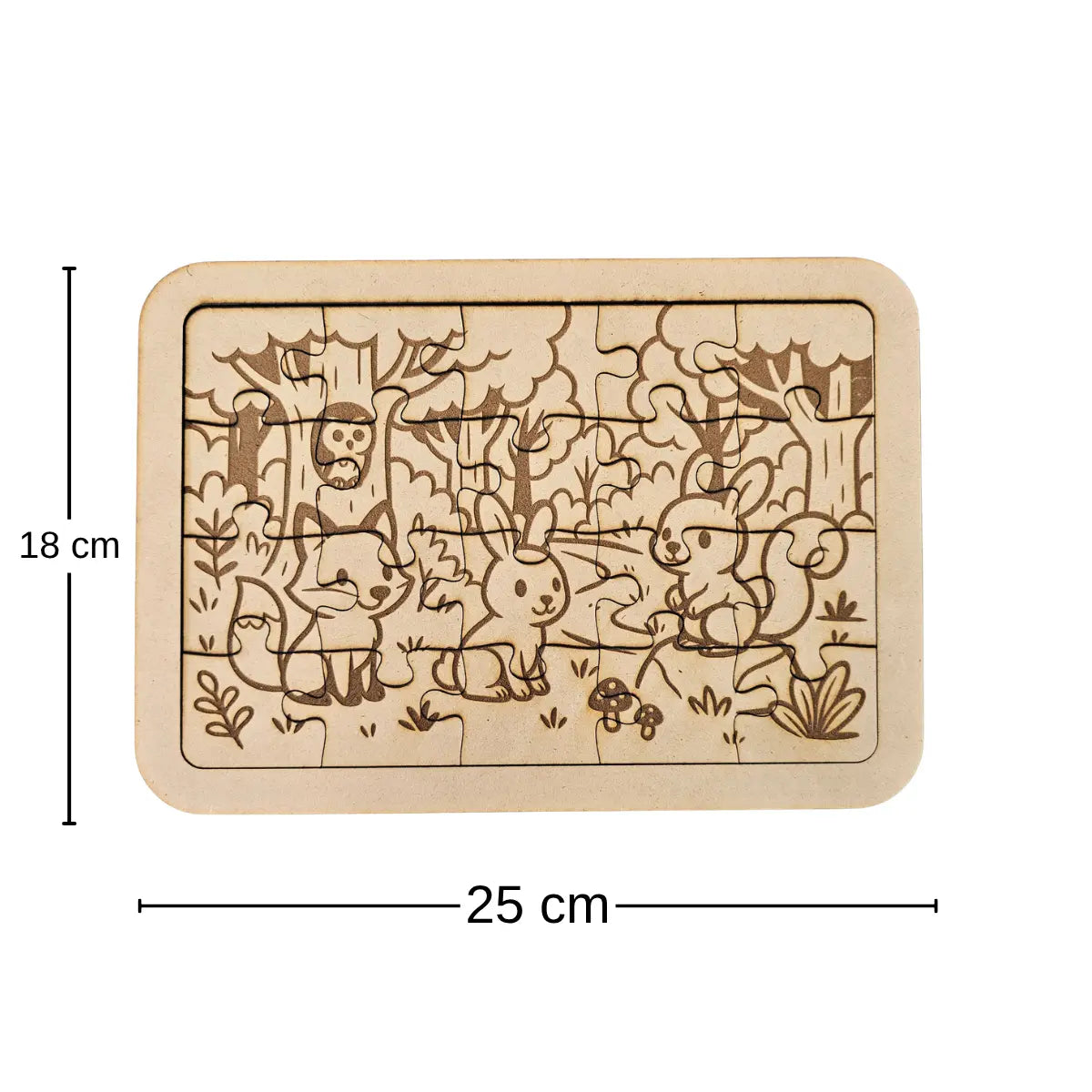 Rompecabezas Personalizado 20 Piezas 25x18 cm – Corte y Grabado Láser