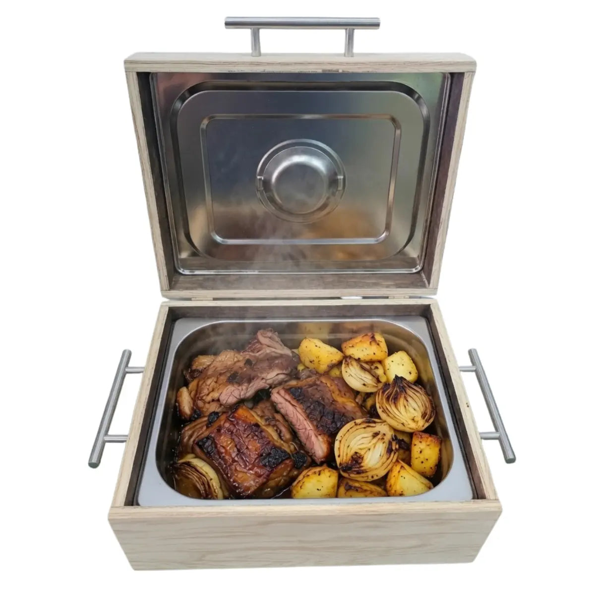 Caja de Pino Natural para Carne Asada | Grabado Láser Incluido | RKhome