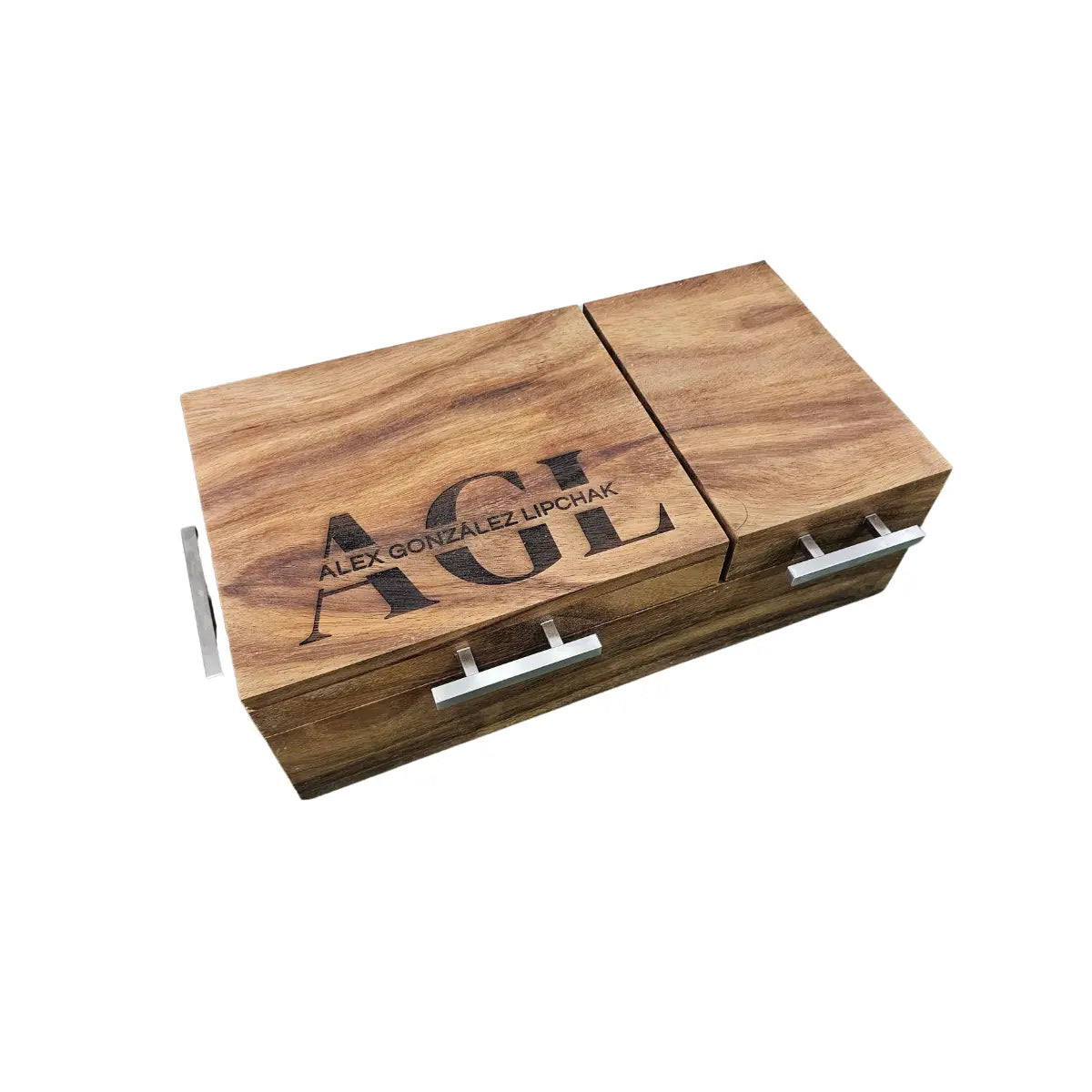 Caja Parota Sólida Doble Inserto para Carne Asada sin Tabla de Picar | RKHome Premium