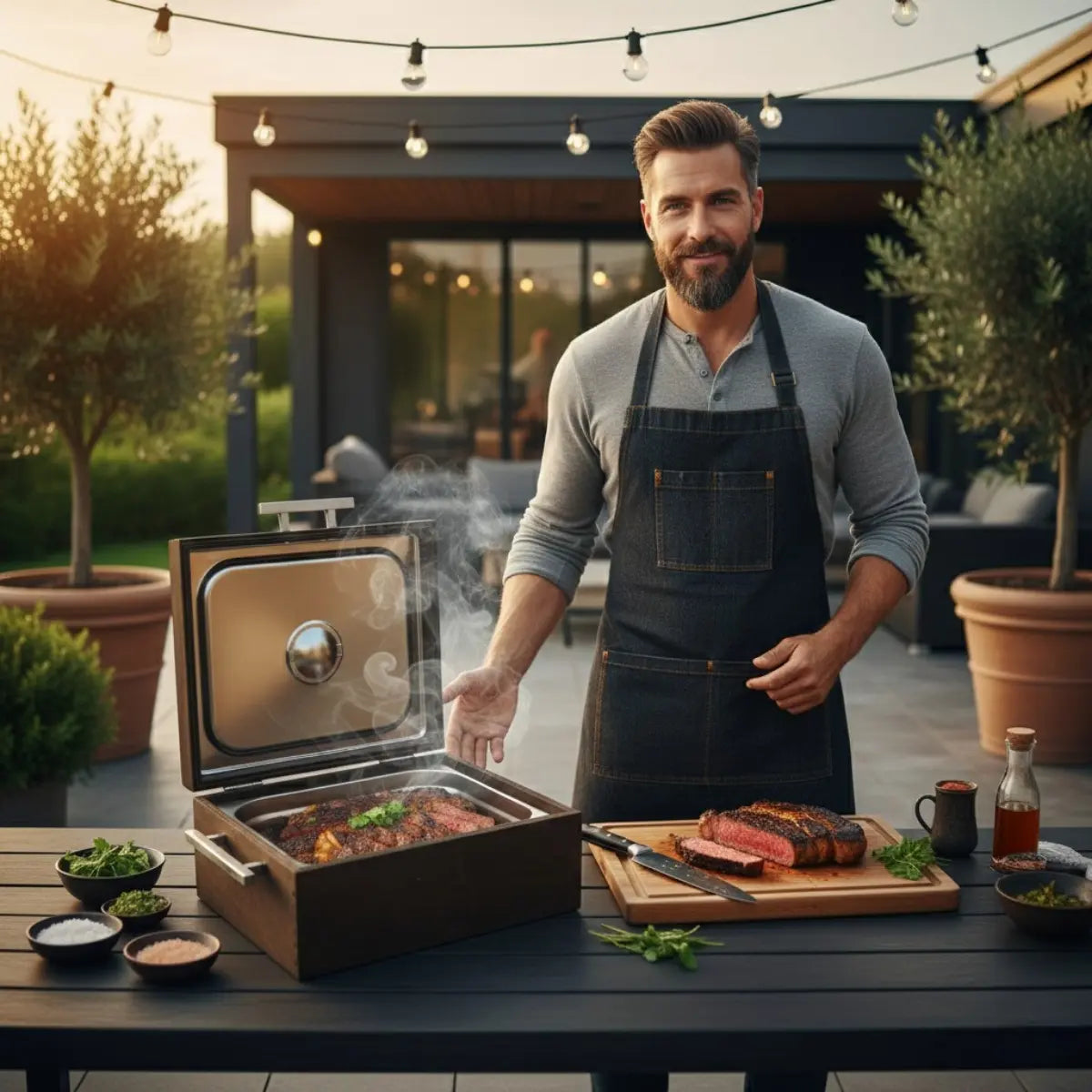 Caja pino premium en reunión carnes asadas dominicales