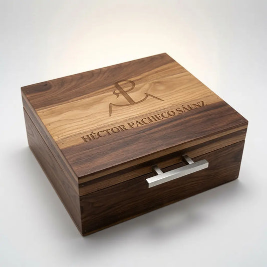 Caja de Nogal Sólido para Carne Asada sin Tabla | Grabado Láser Incluido | RKhome
