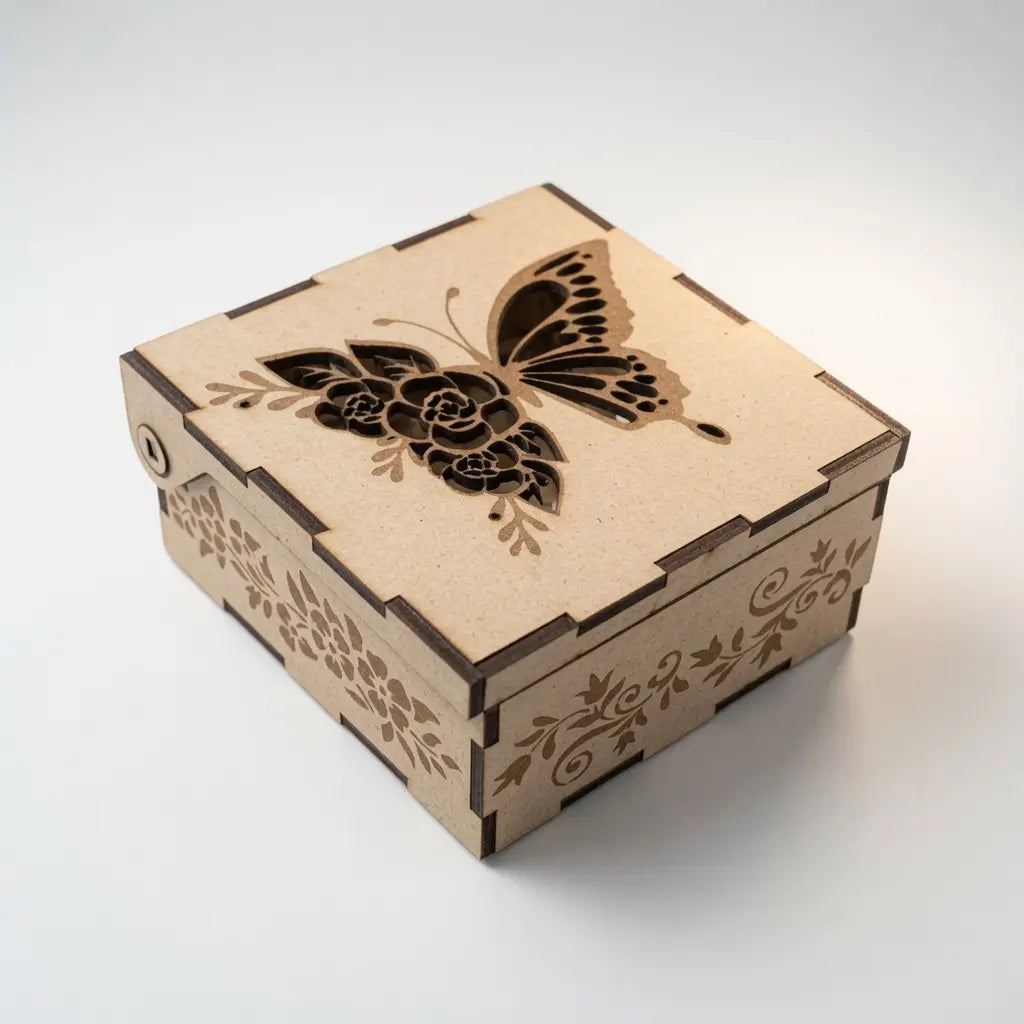 Caja Decorativa de Madera 10x10 cm Corte Láser | MDF | RKhome