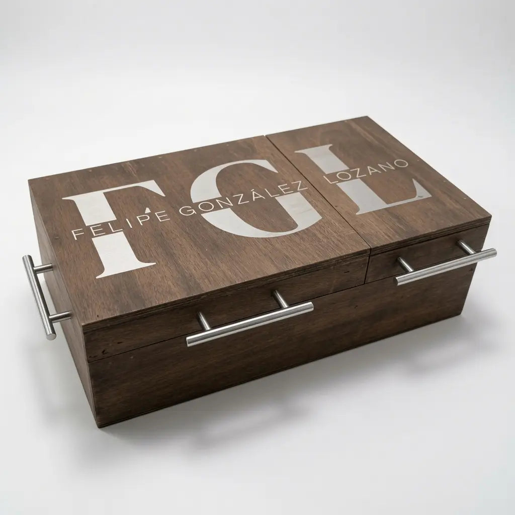 Mega Caja de Okume para Carne Asada 60 cm | Grabado CNC Incluido | RKhome