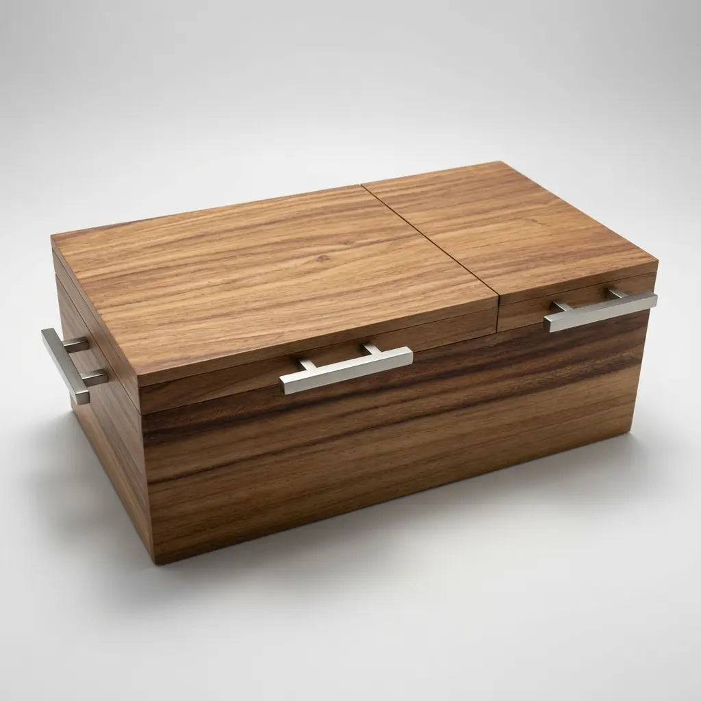 Mega Ultra Caja de Parota Sólida Doble Inserto 15 cm | Grabado Láser Incluido | RKhome