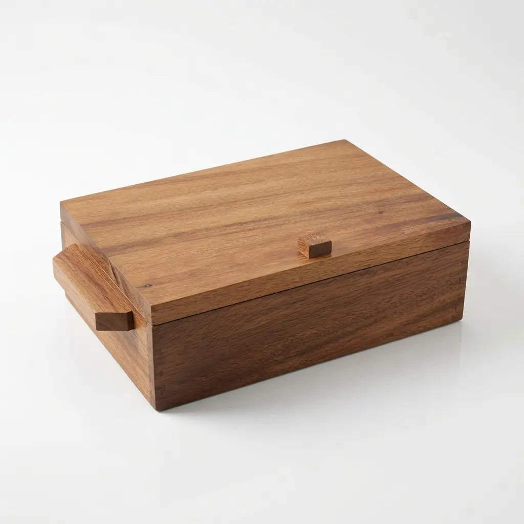 Caja de Parota Sólida para Restaurantes y Hoteles | Inserto de Acero Inoxidable | RKhome