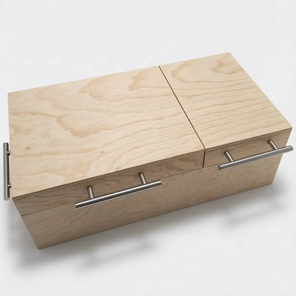 Mega Caja de Pino Natural Doble Inserto para Carne Asada | Grabado Láser Incluido | RKhome