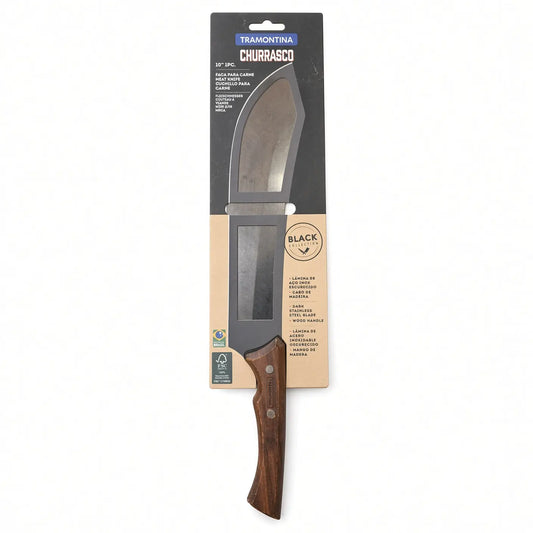 Cuchillo para Carne Tramontina Churrasco Black 10" | Acero Oscurecido + Mango Madera
