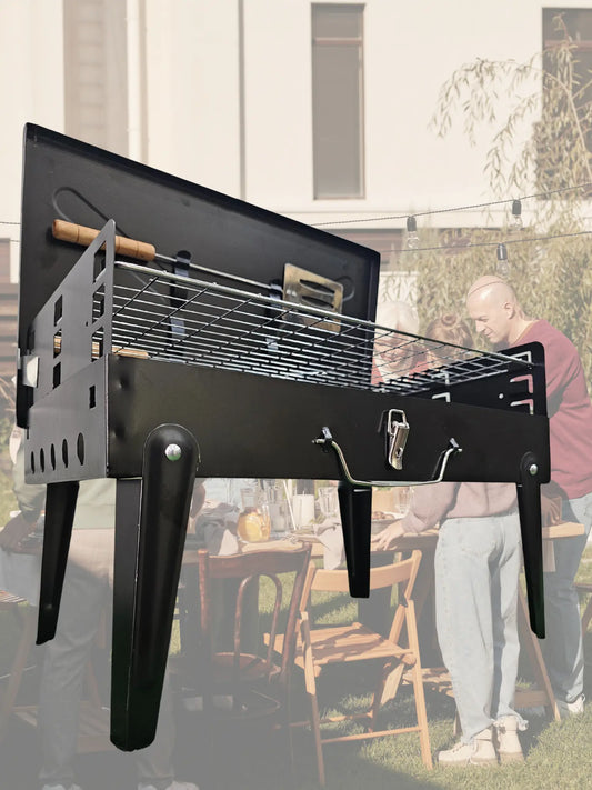 Asador Portátil de Acero para Carne Asada con Utensilios
