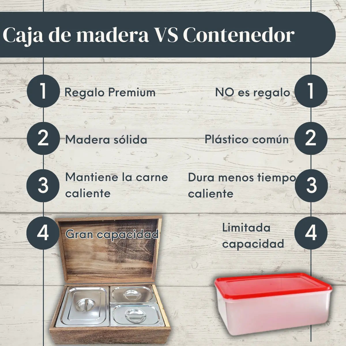 Caja de Parota Sólida para Eventos