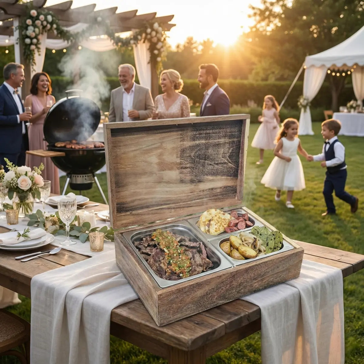 Caja de Parota Sólida para Eventos