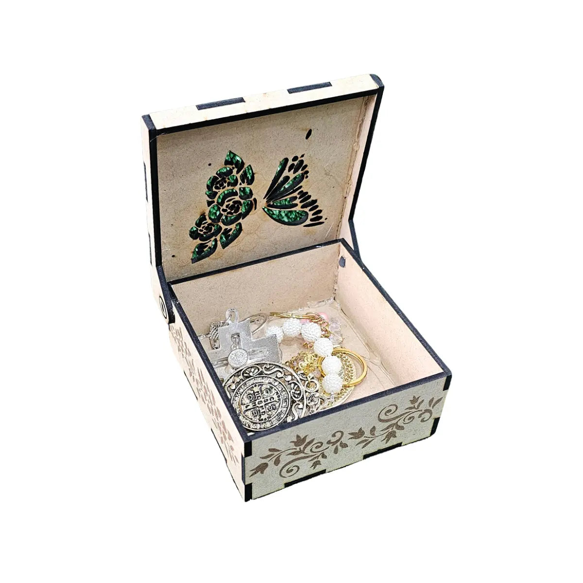 Caja Decorativa de Madera 10x10 cm – Corte Láser (MDF)