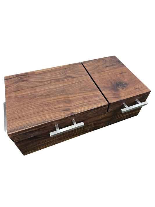 Caja Mega de Madera de Nogal para Carne Asada SIN tabla de picar