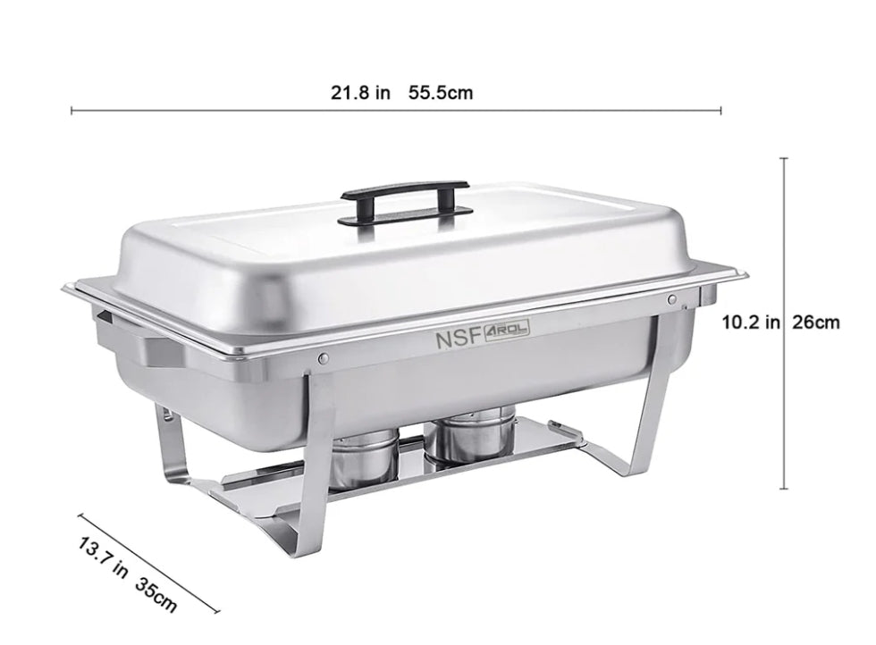 Chafer Bufetera Plegable AROL con 6 Insertos 1/6 | Certificación NSF | 9.5 Litros