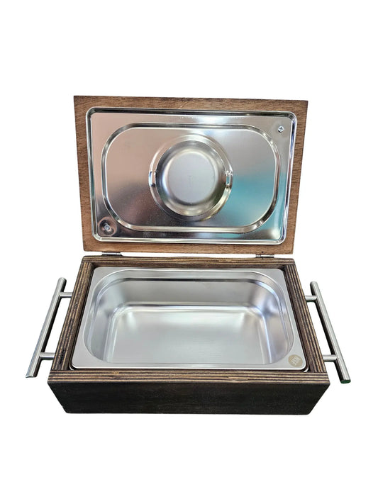 Caja de Okume con Inserto Acero Inoxidable para Restaurantes y Hoteles | RKHome