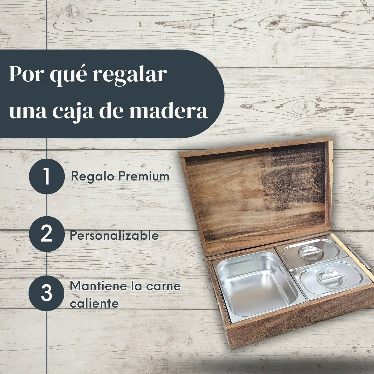 Caja de Parota Sólida para Eventos